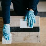 disinfecting a box