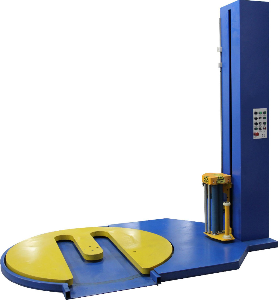 Pallet wrapping store machine