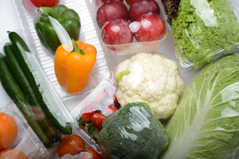 pvc plastic wrapping vegetables